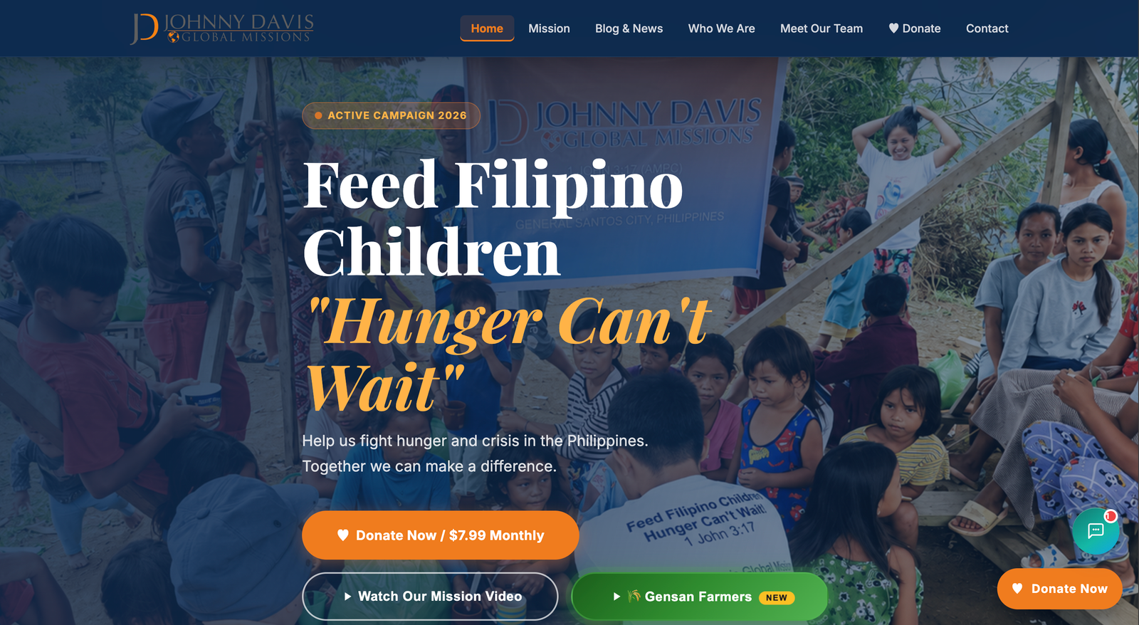 Johnny Davis Global Missions homepage preview